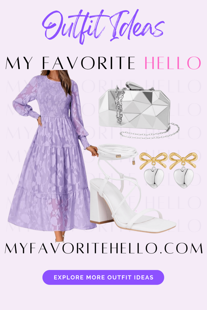 Spring Baby Shower Purple Dress Outfit