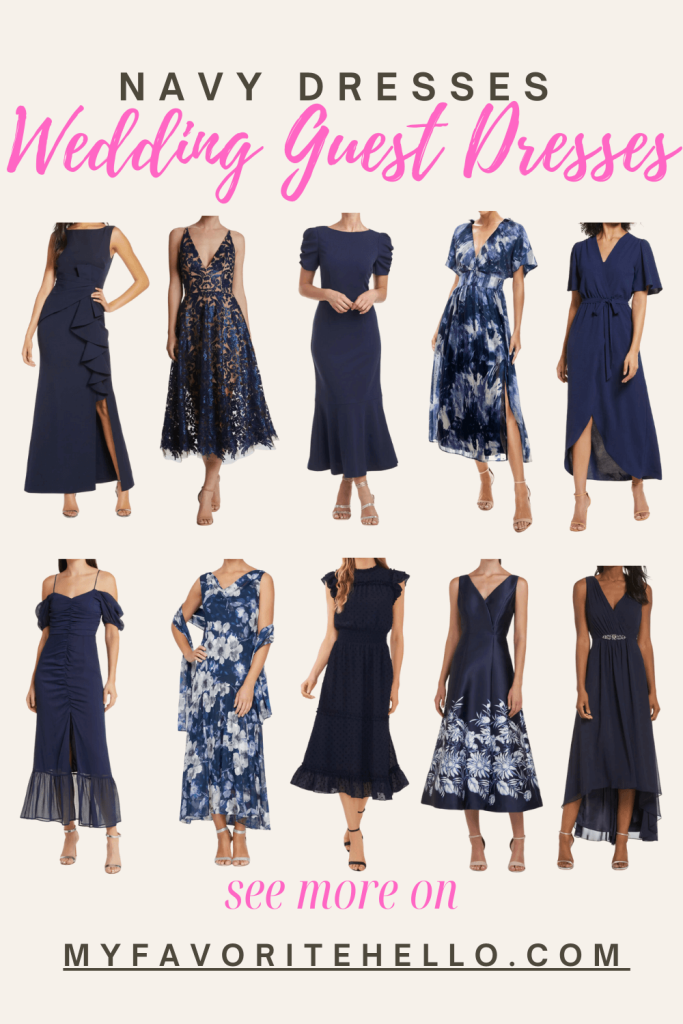 Navy Wedding Guest Dresses